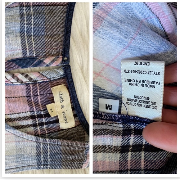 Anthropologie Cloth & Stone Plaid Fringe Tank - Picture 6 of 6